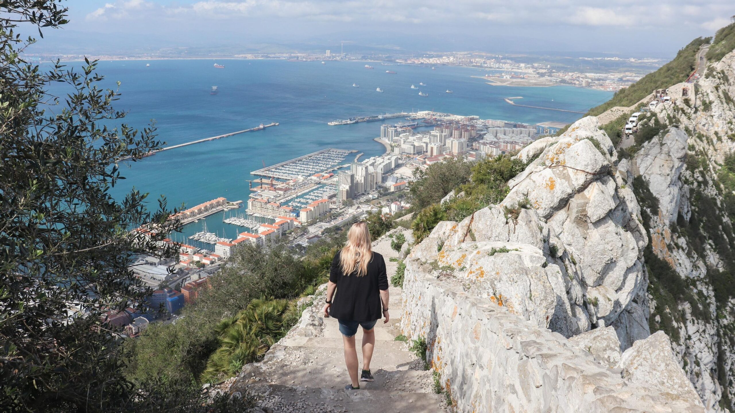 Stone steps at the top of Gibraltar. 