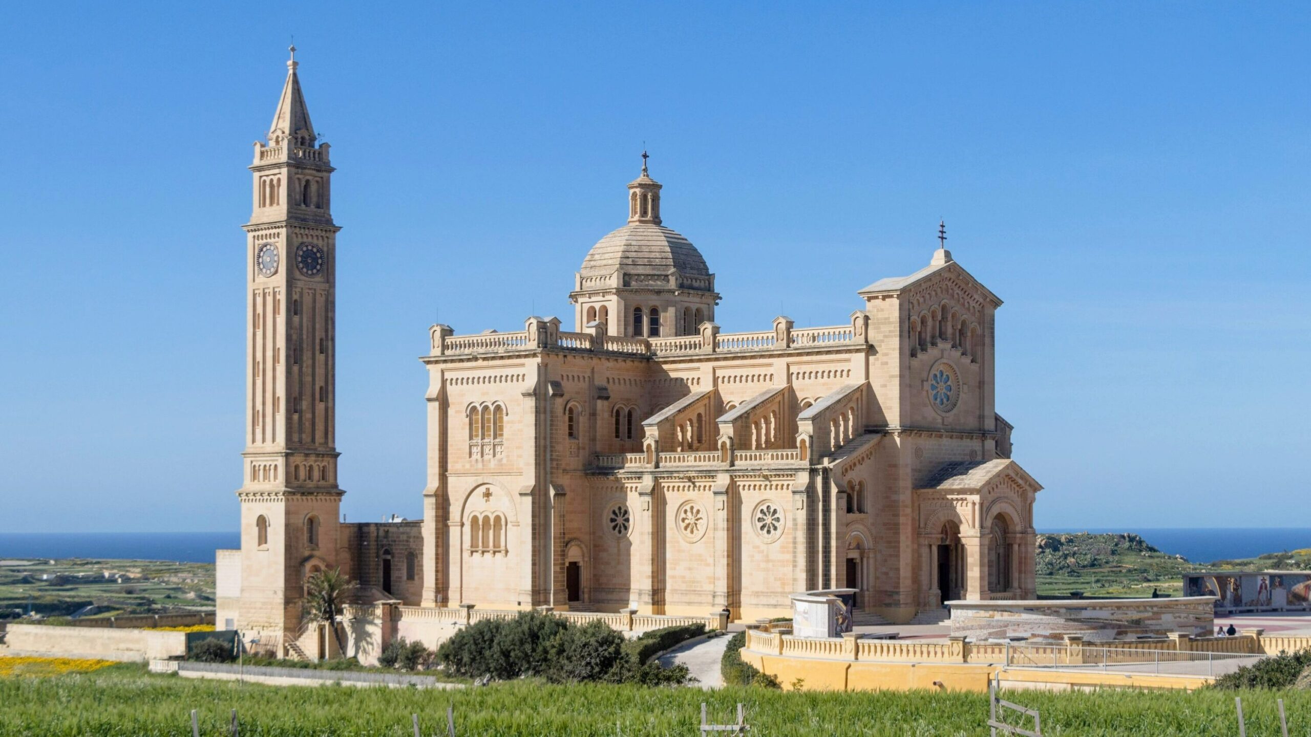 Large religious shrine on Gozo along the coast.