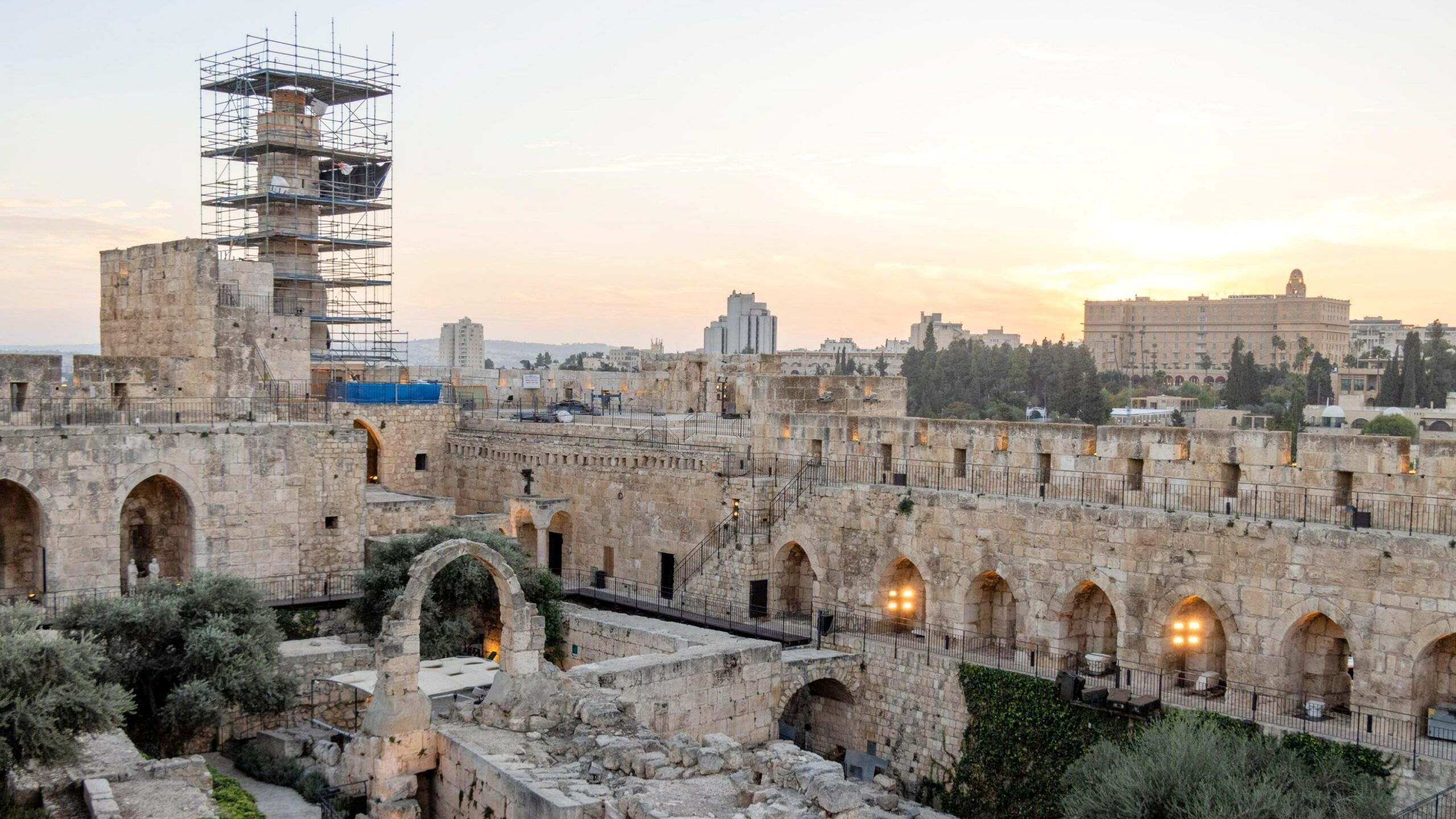 View of the ruins of the Tower of David.