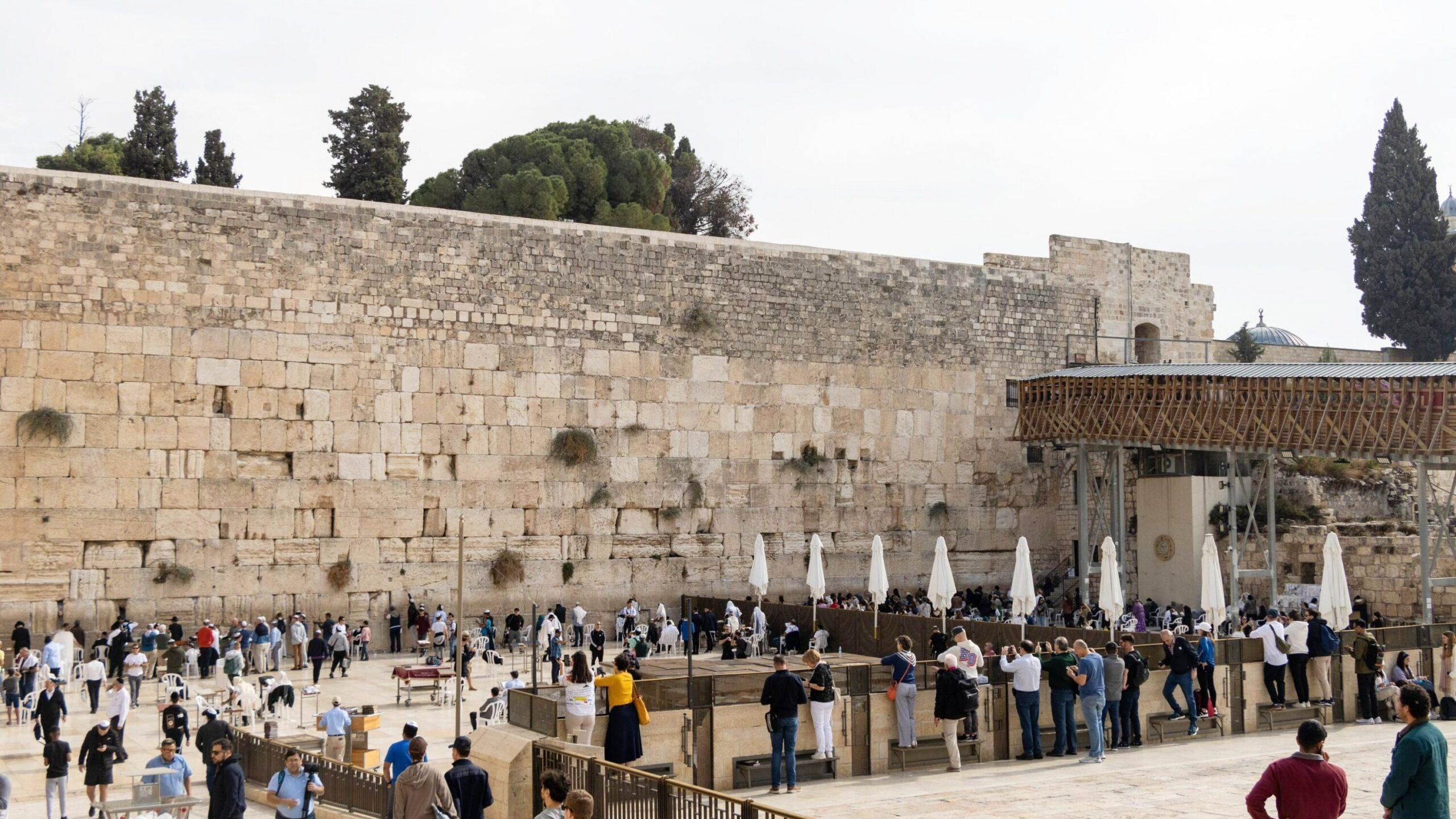 Side angle of the Western Wall.