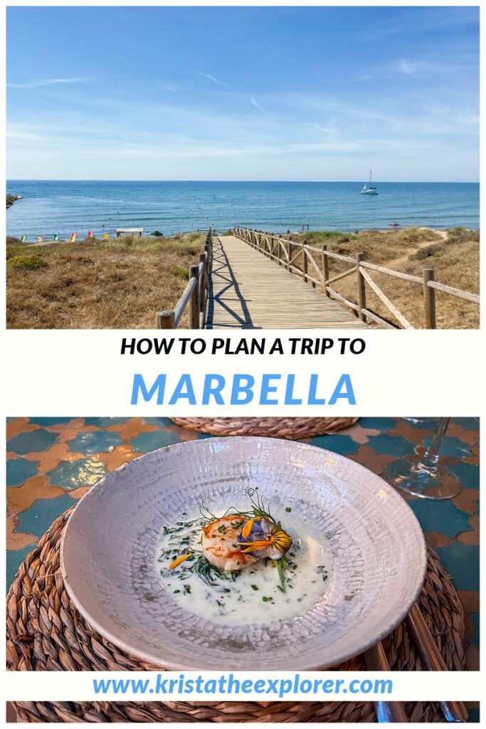 Boardwalk leading to beach and scallop dish.