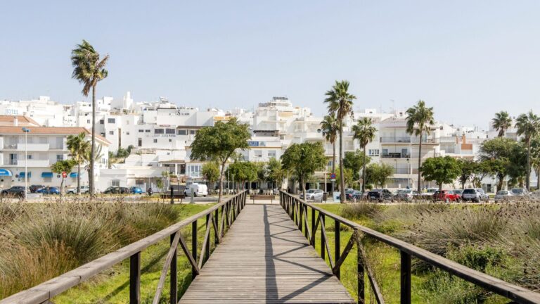 Boardwalk leading to town centre of Conil.