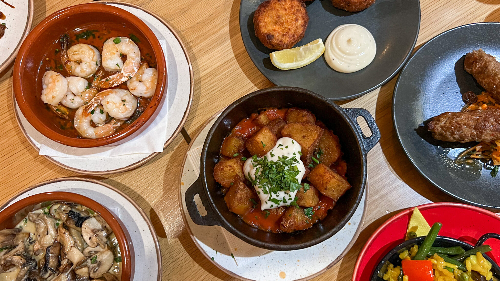 Selection of tapas dishes in Lytham restaurant.