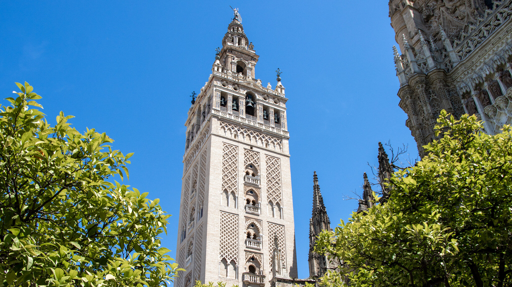 Historic tower next to Seville's cathedral. 