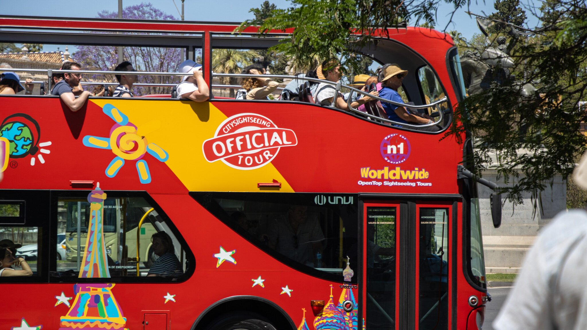 Open top tour bus in Sevilla.