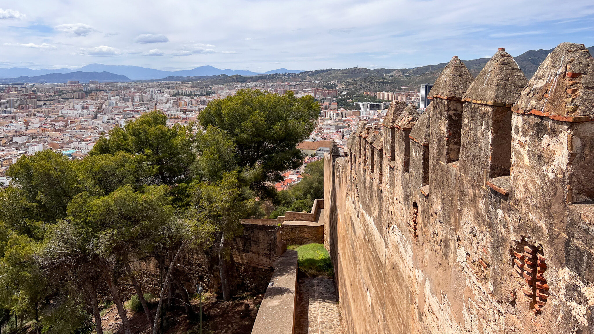 View of Malaga from the castle walls one week in Malaga.