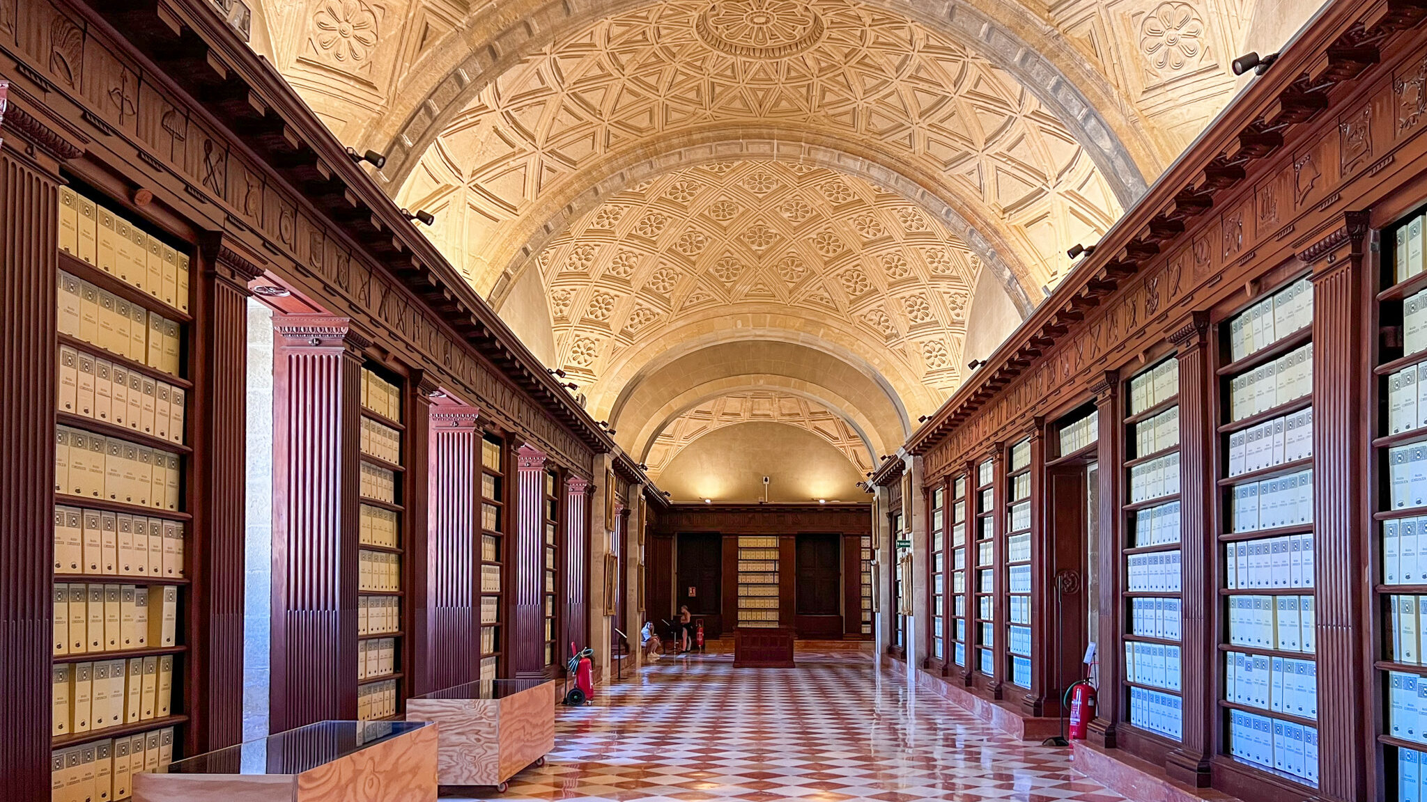 Inside the archives of the Indies in Sevilla.