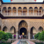 Main courtyard in royal palace of Seville.