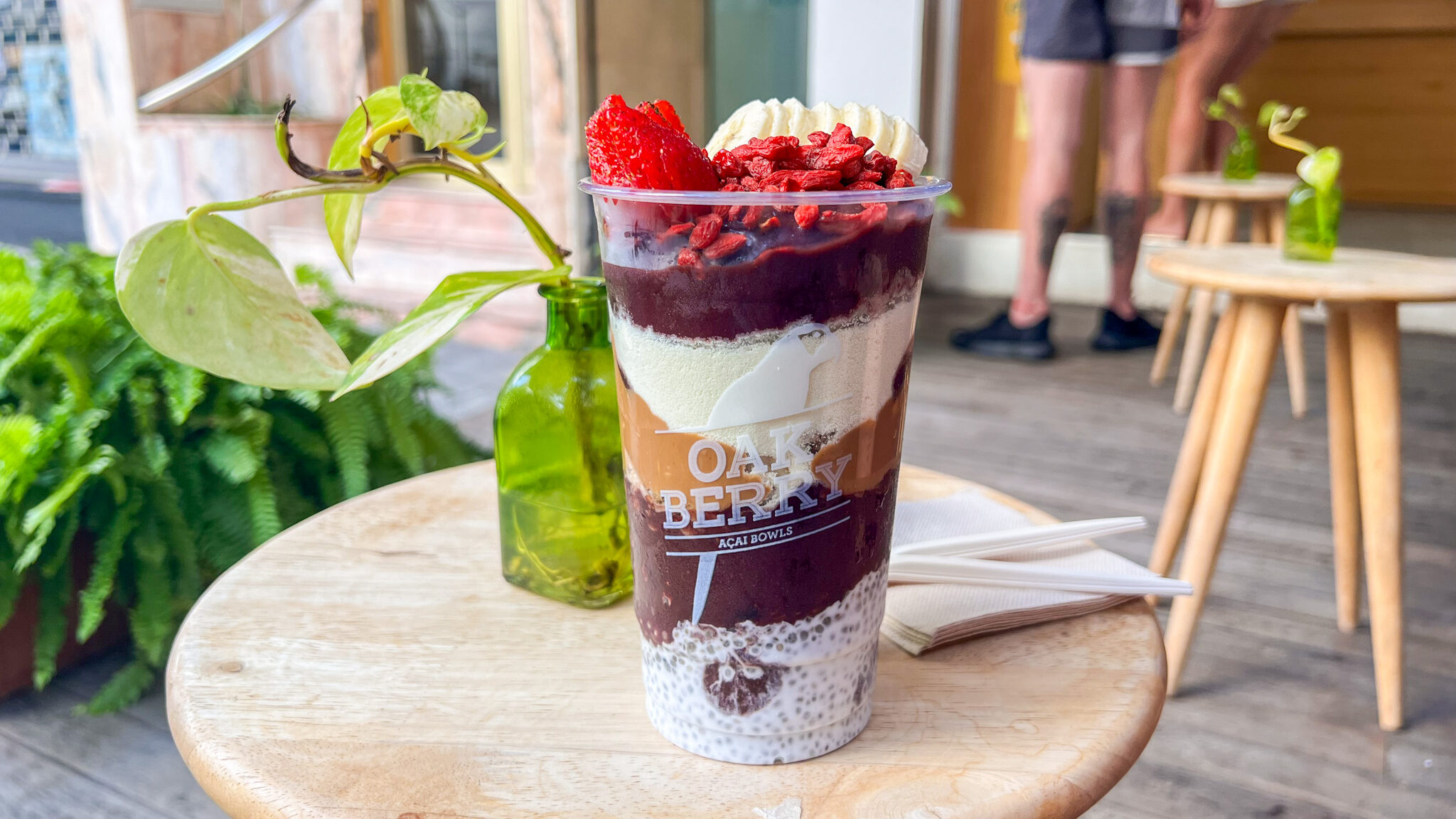 Large acai cup with toppings.