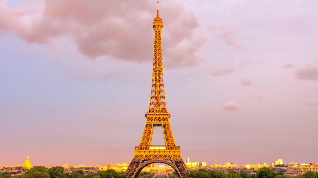 View of the Eiffel Tower French in decline.