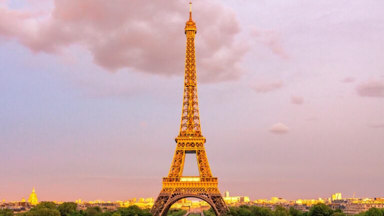 View of the Eiffel Tower French in decline.