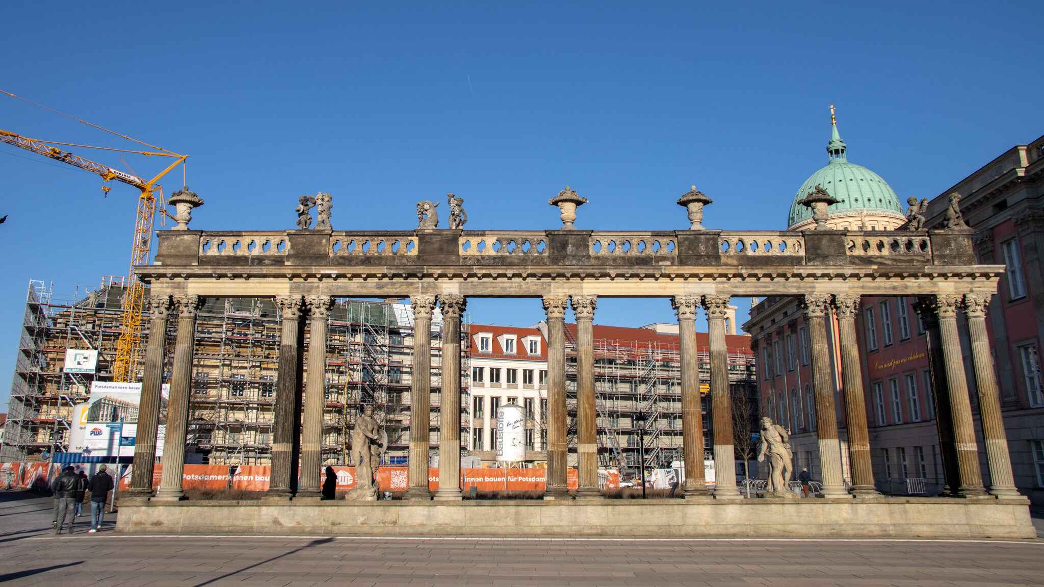 Remains of historic columns in city centre.