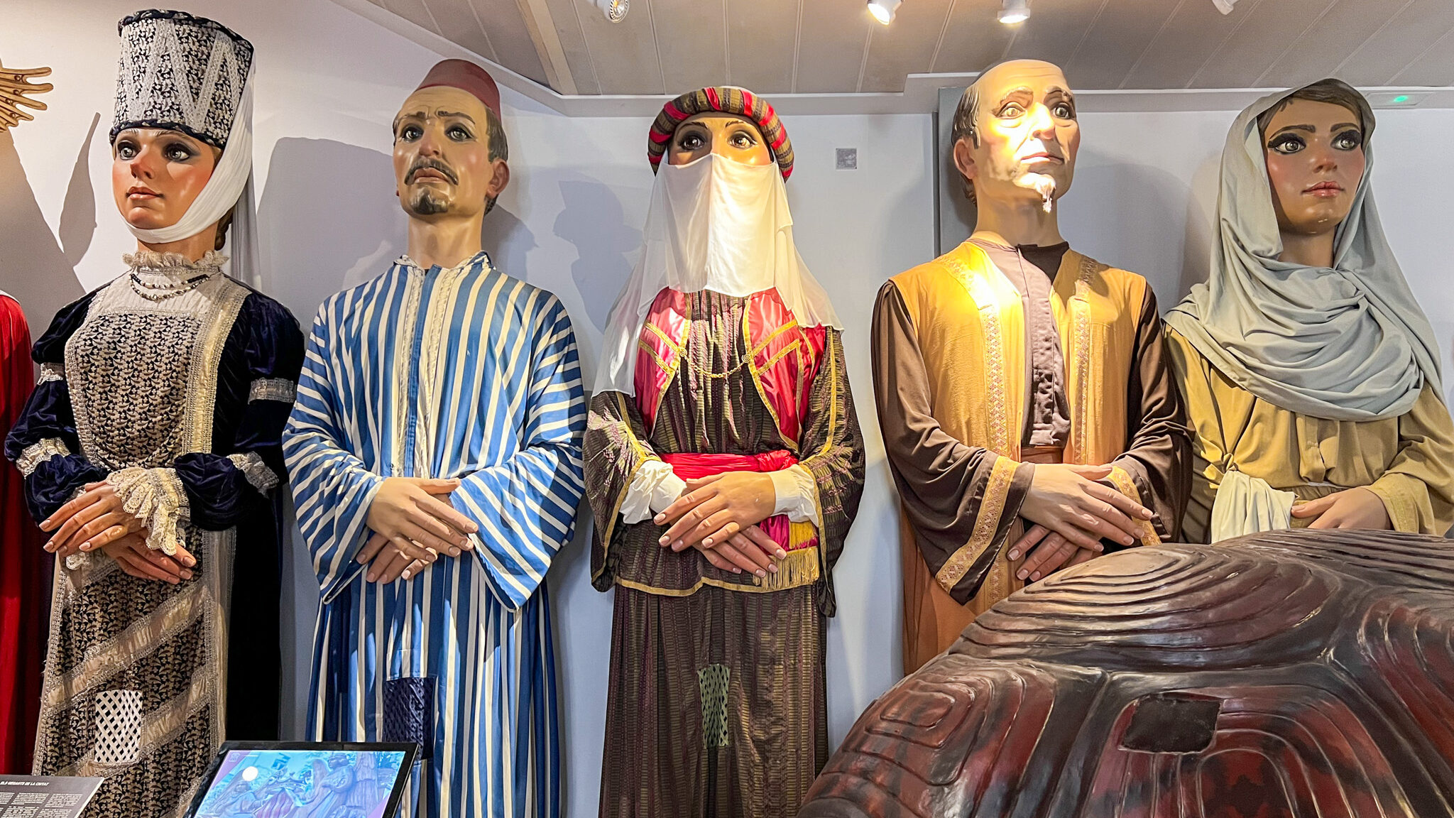 Row of paper mache figures in Valencia.