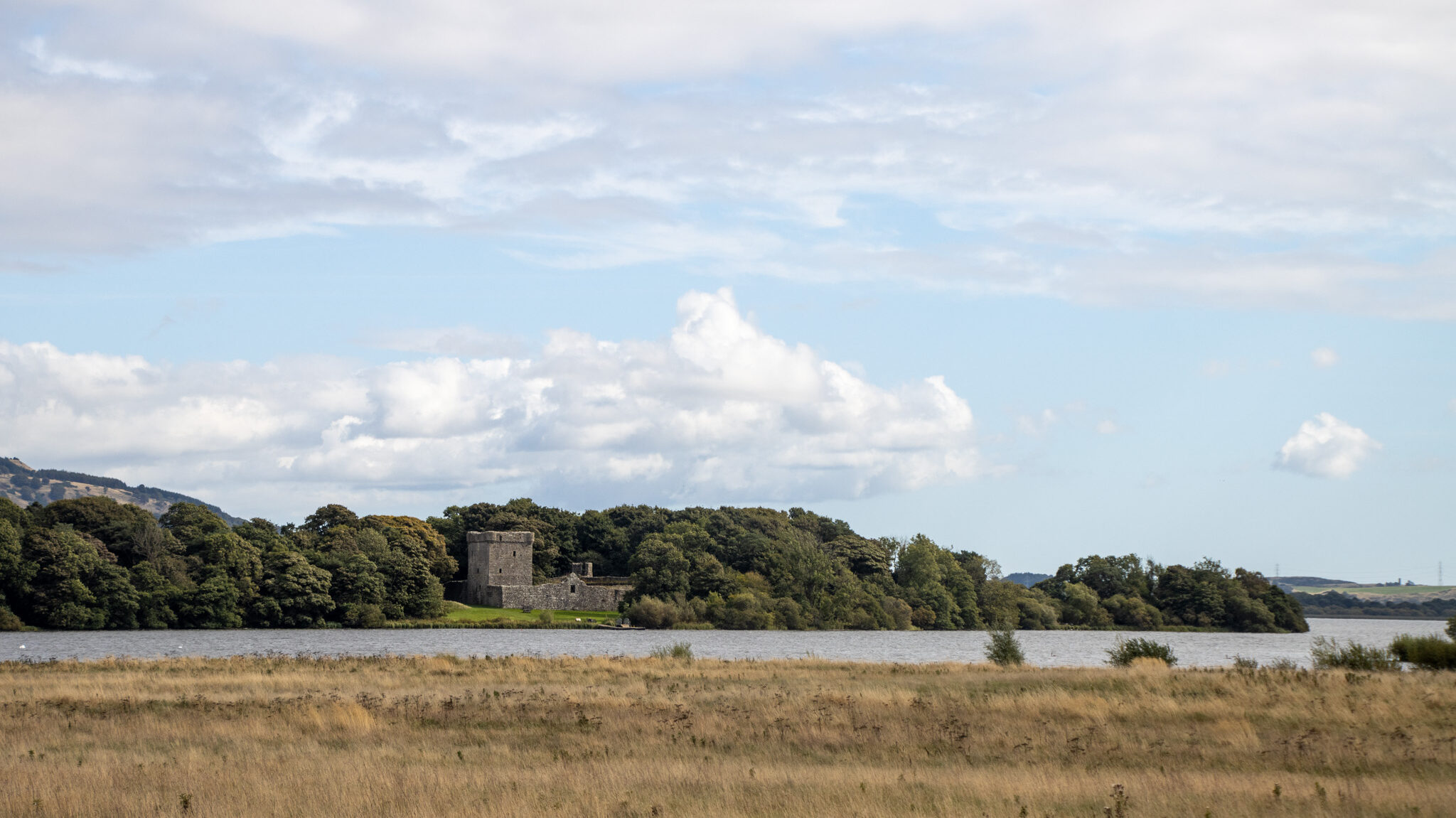 Medieval castle on island on Loch Leven.