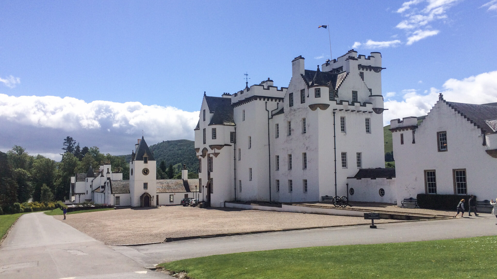 White painted castle in Scotland.