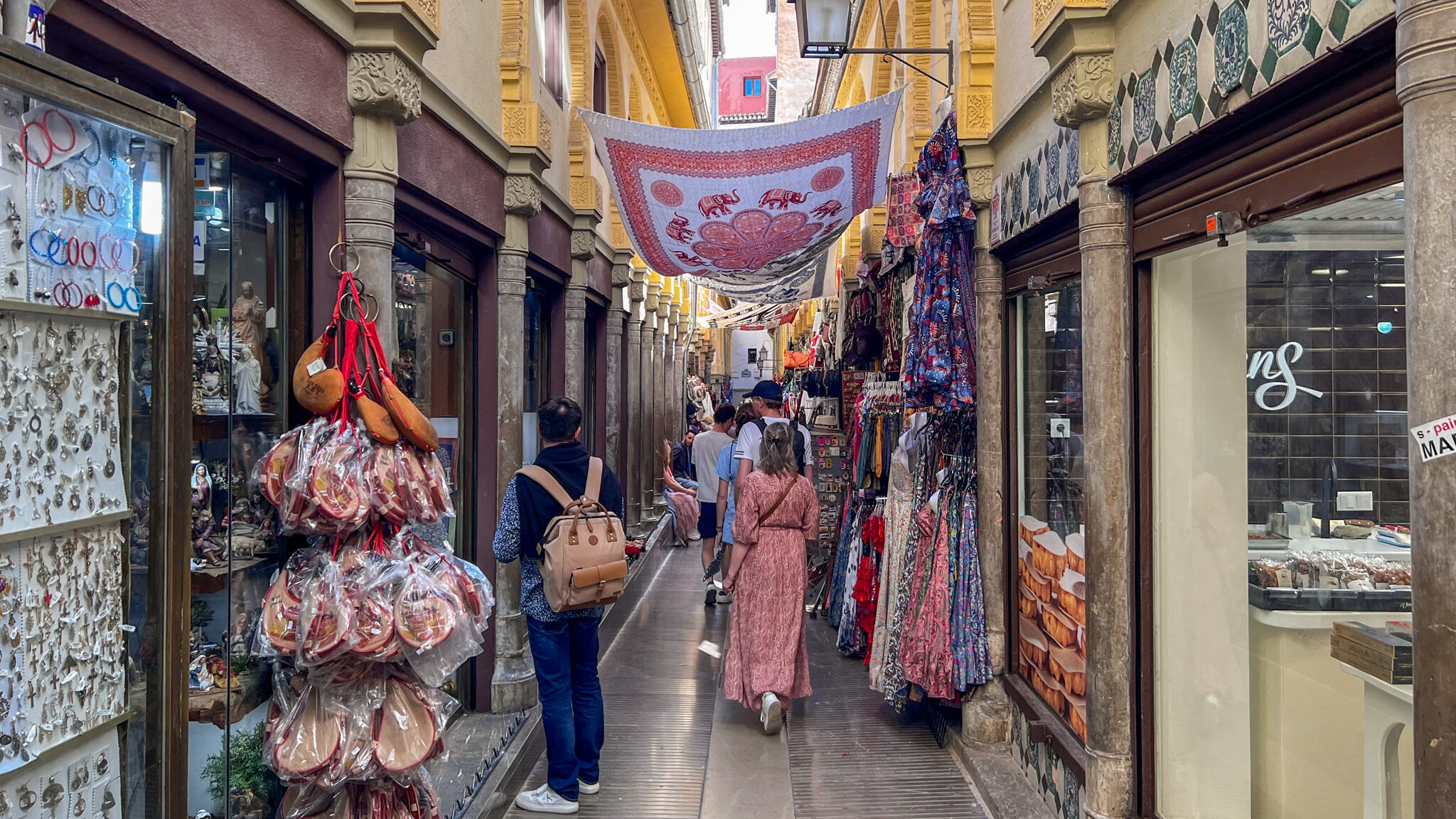 Street in historic market in Granada.