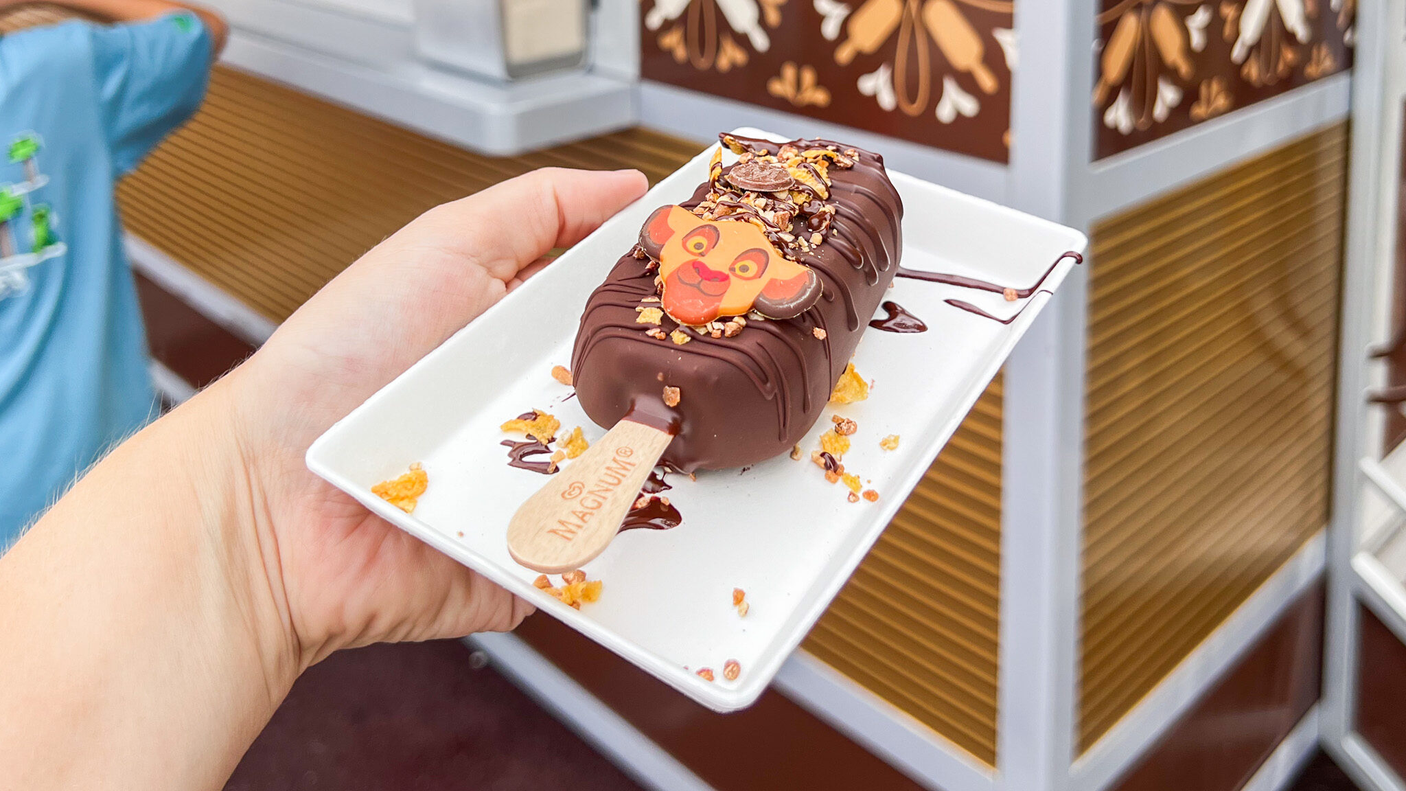 Magnum ice cream topped with Lion King decorations.