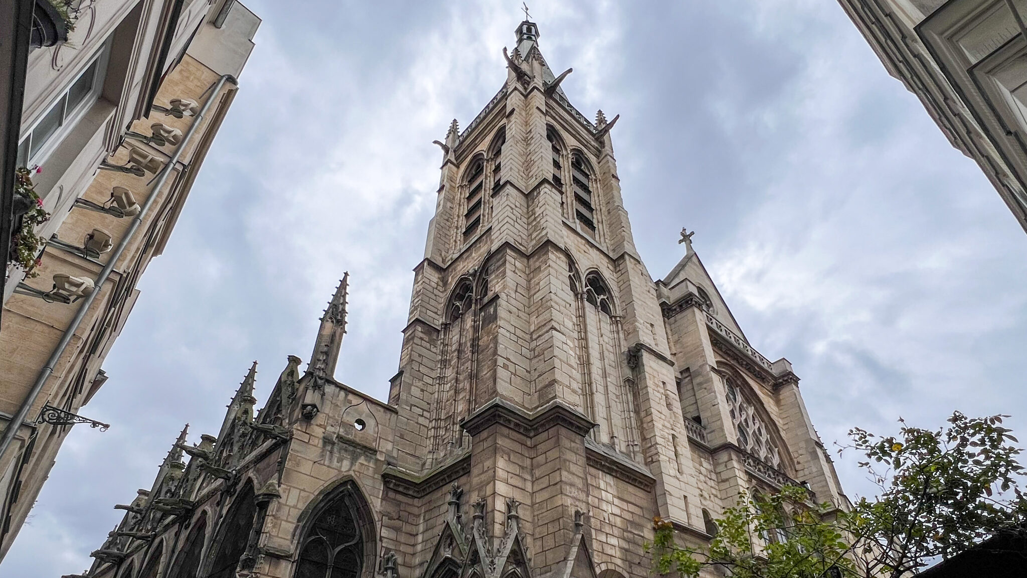 Medieval church in historic district of Paris.