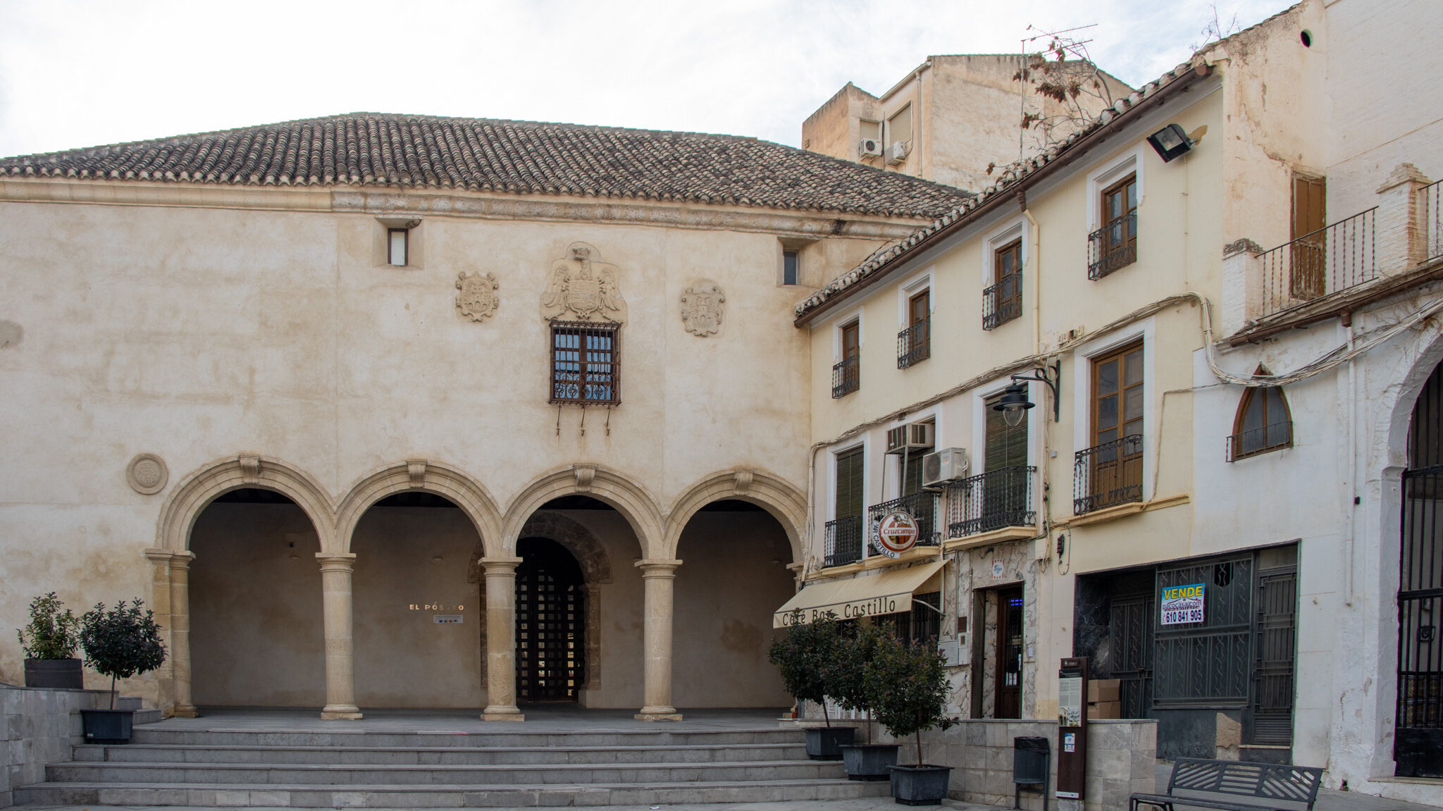 Square in Loja with arches.