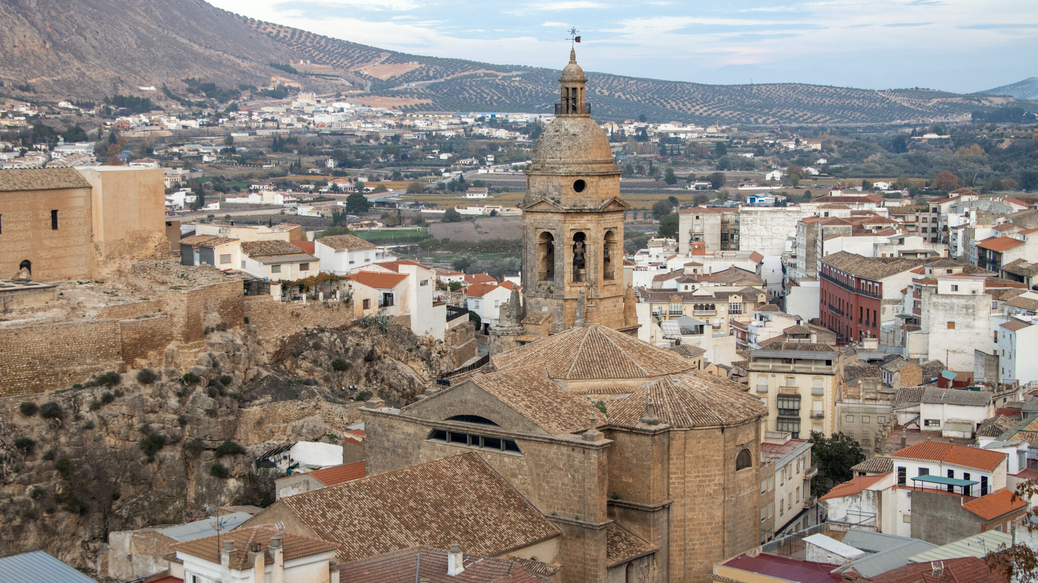 View of historic church in centre of Loja.