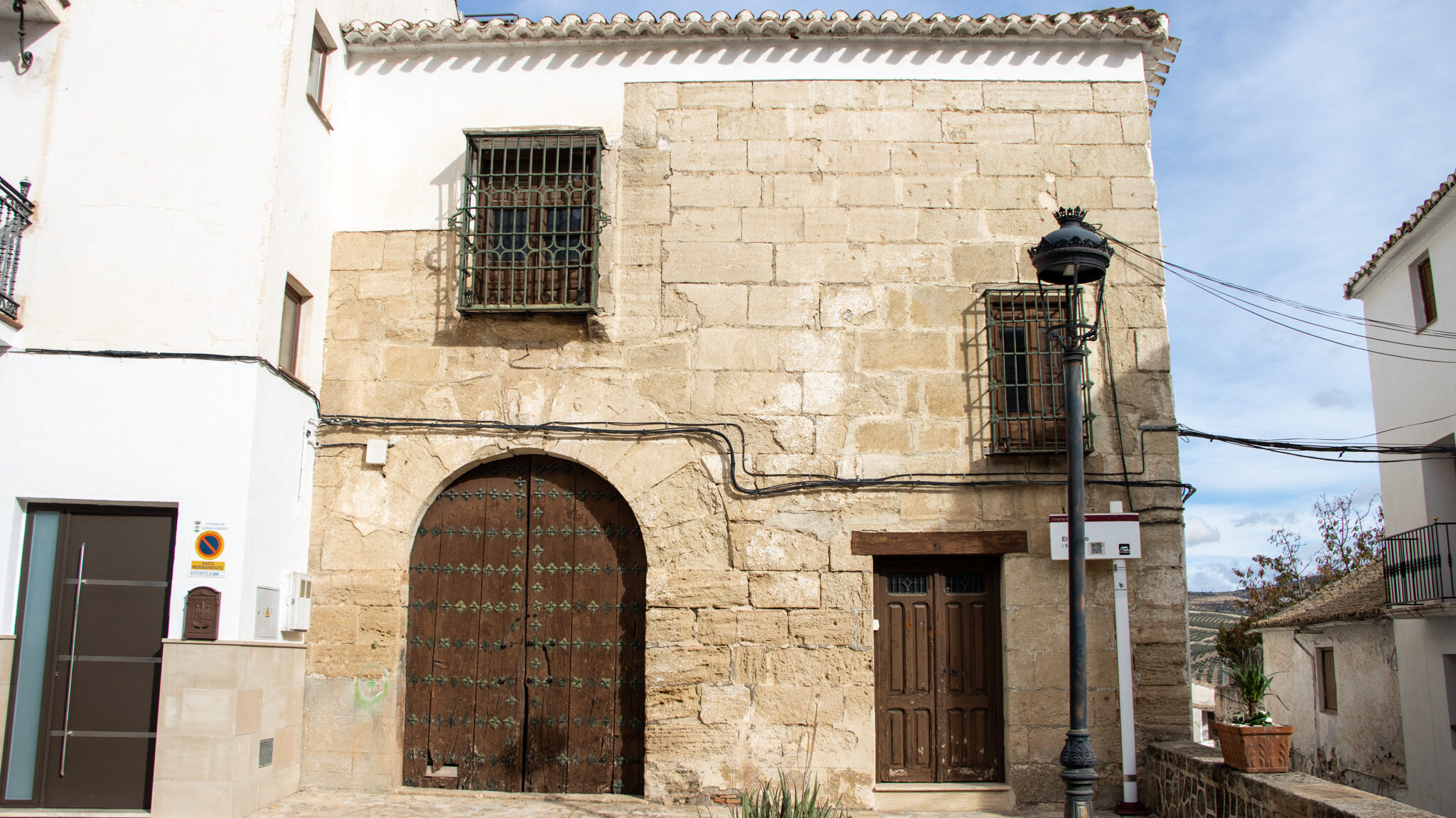 Old granary building in main plaza.