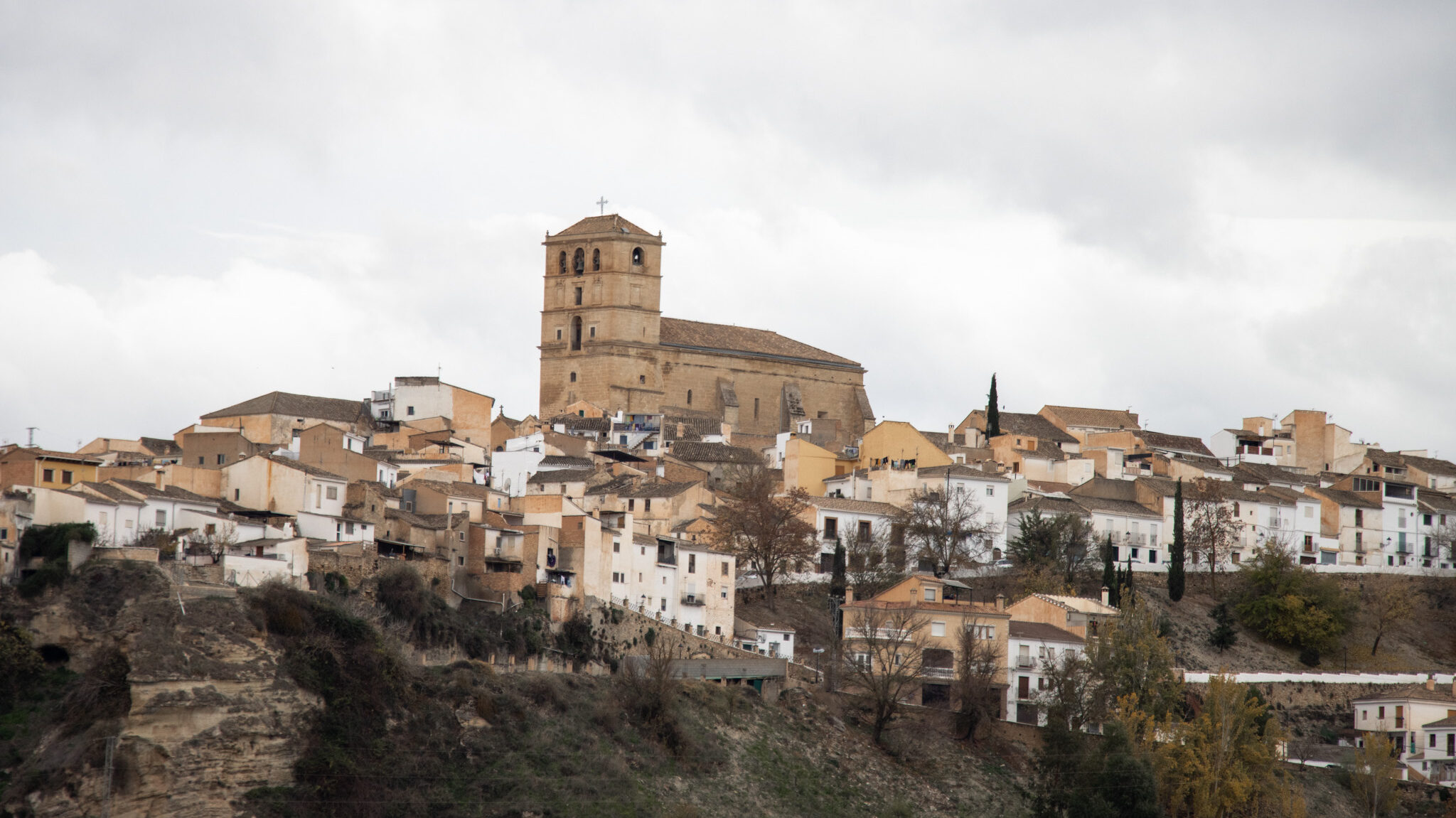 View of Alhama de Granada from a distance.