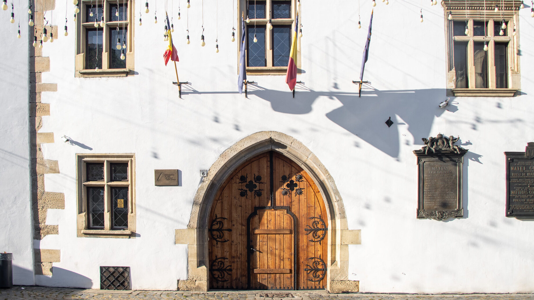 Historic house in Cluj painted white.