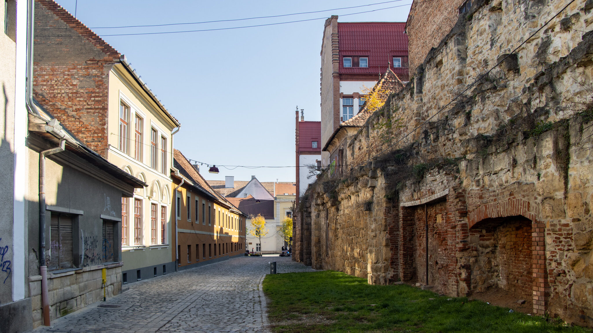 Remains of medieval city walls in Cluj.