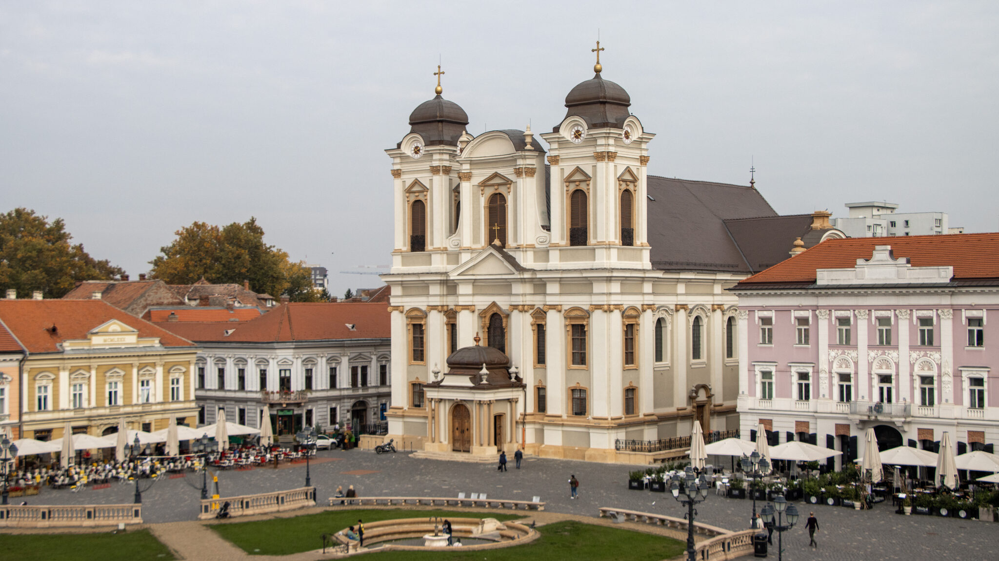 Old church in main plaza of old town.