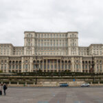 Large communist-style building used for Romanian parliament.