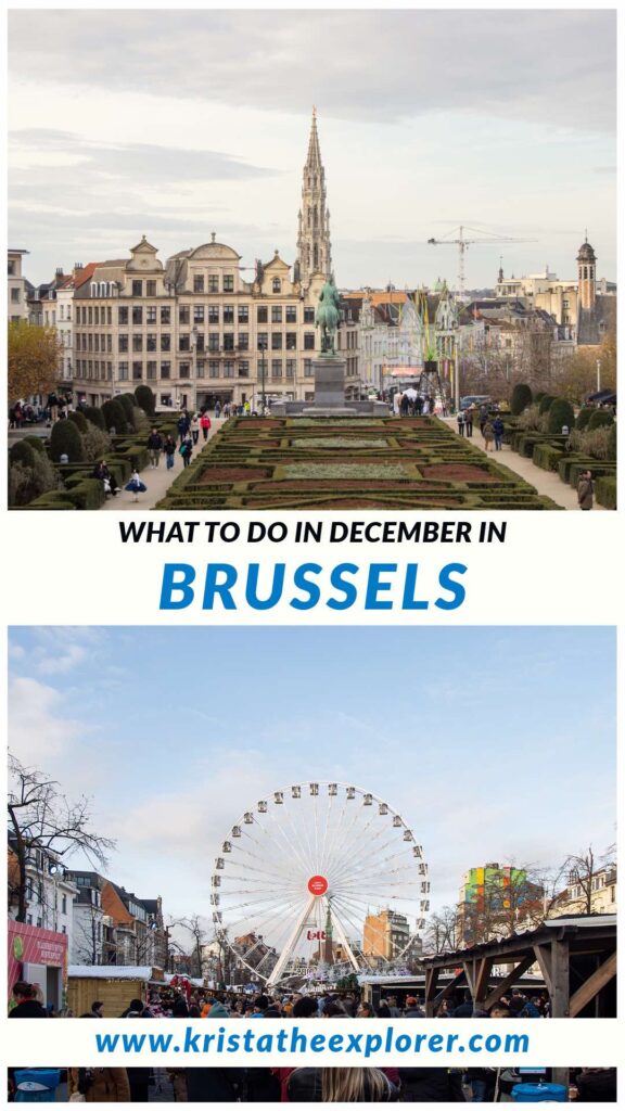 View of Brussels city centre and Ferris wheel.