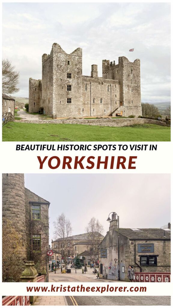 Medieval castle in field and industrial town.