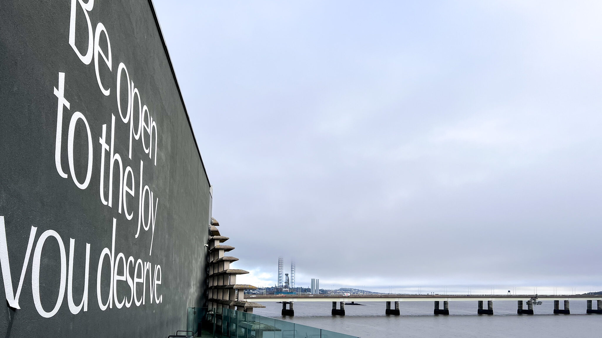 View of bridge spanning river in Dundee.