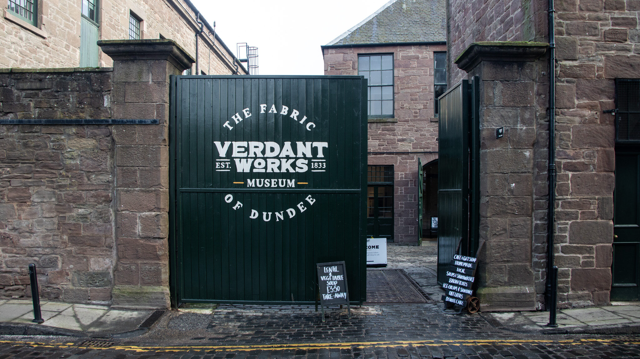 Entrance to museum in old textile factory.