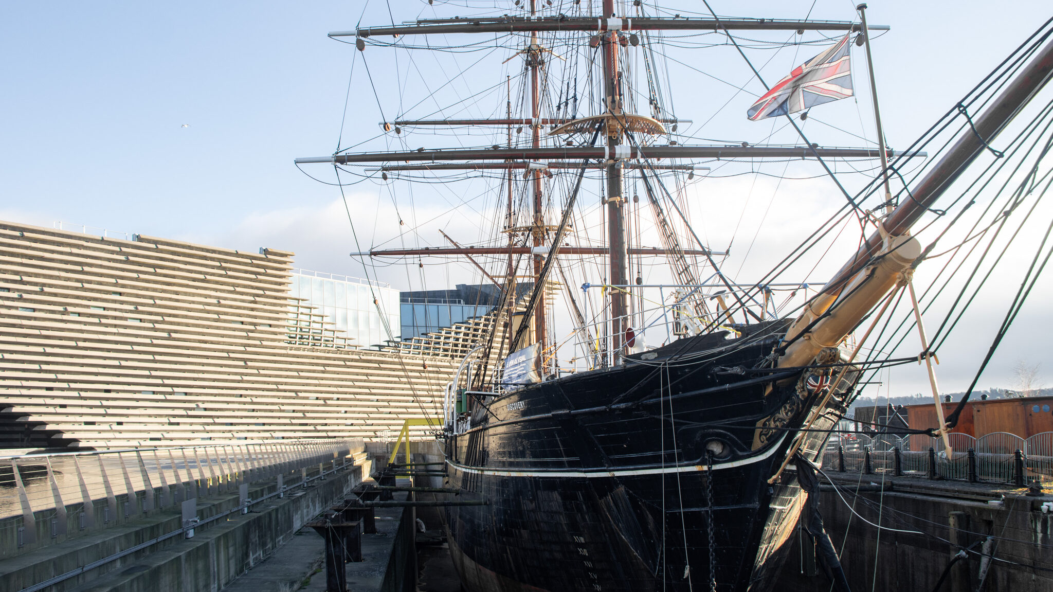 Large merchant shipped docked in Dundee.