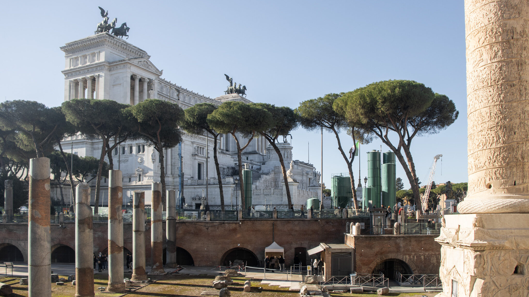 Remains of Trajan forum with pillar in centre.