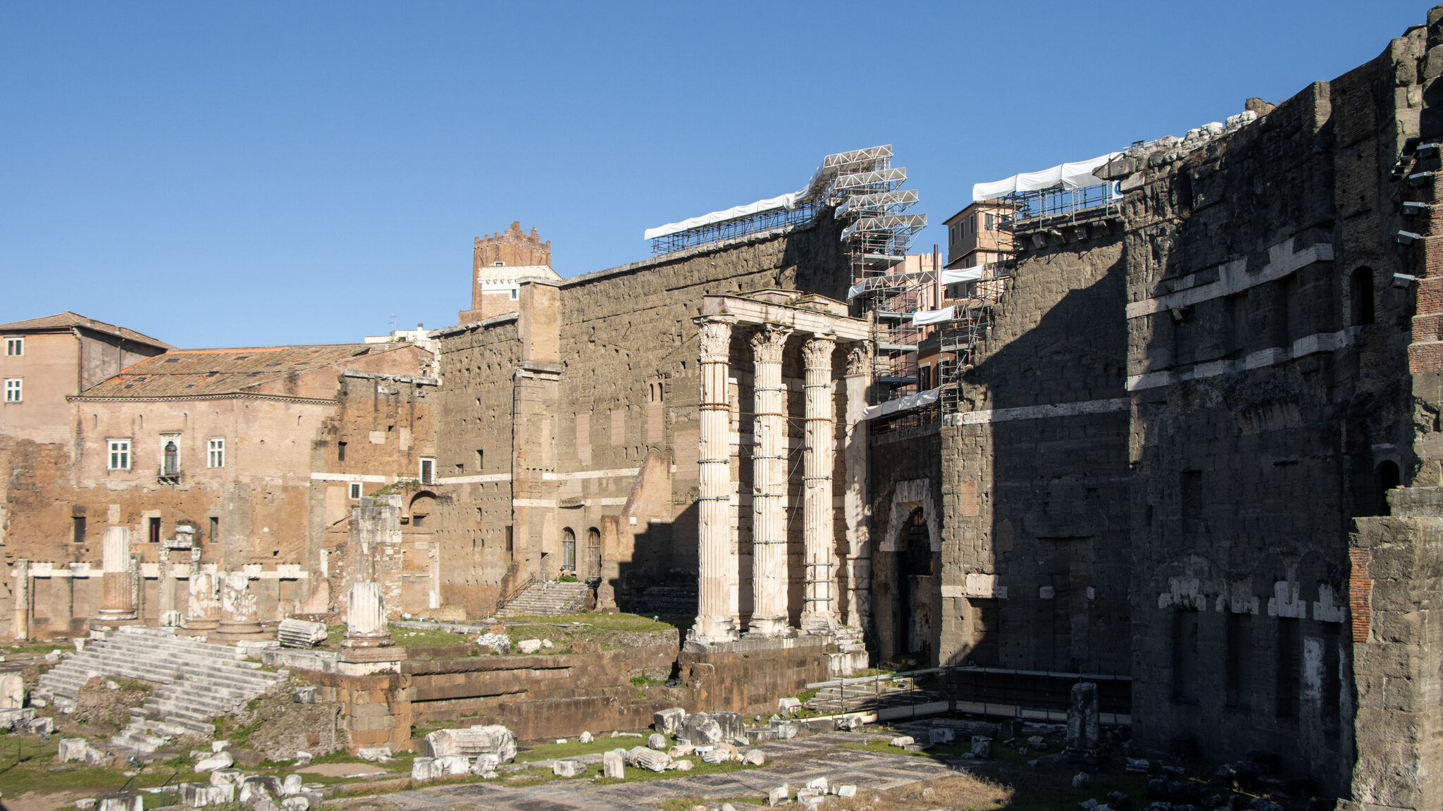 Remains of the Forum of Augustus in Rome.