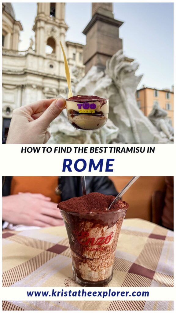 Classic tiramisu served two ways in Rome.