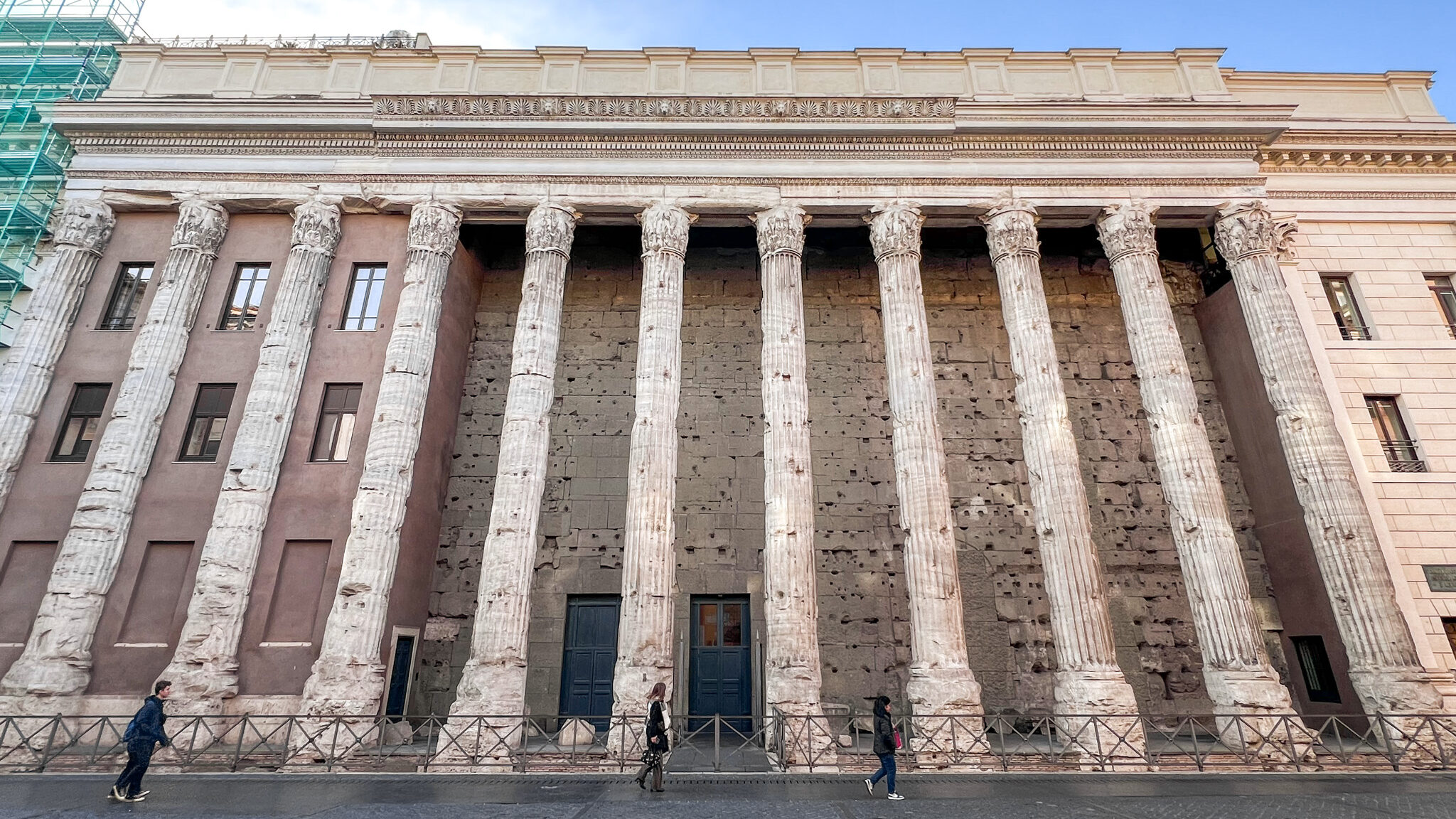 Remains of Hadrian’s Temple columns in Rome.