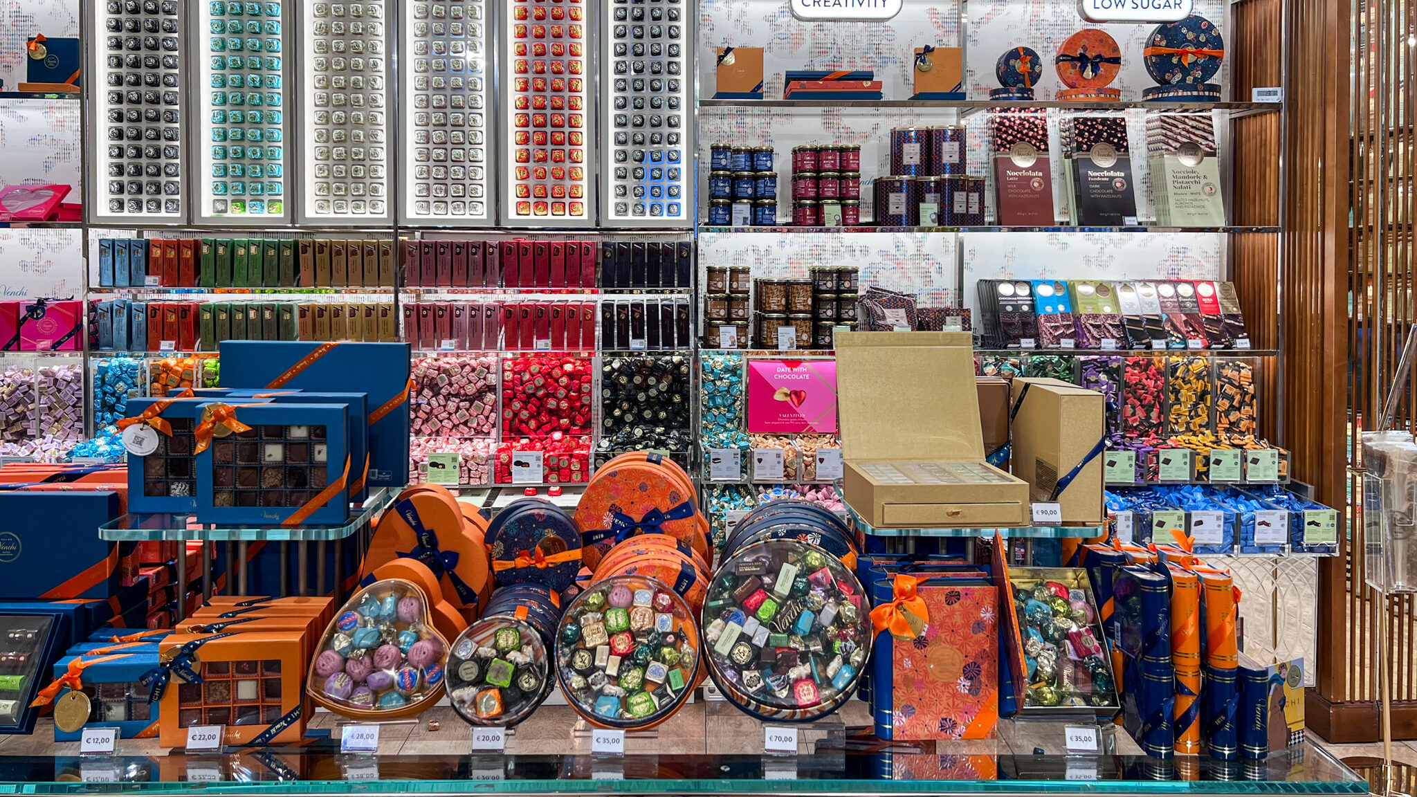 Luxury chocolate shop in Rome.