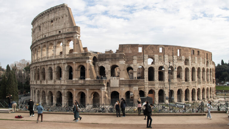 Viewpoint in Roman Forum of Colosseum.