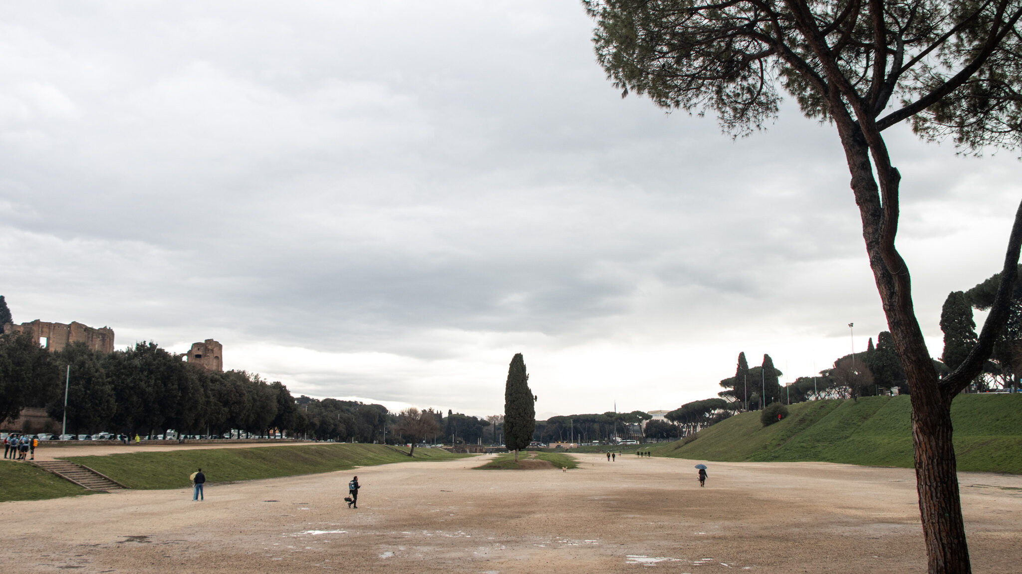 Large open space where roman theatre once stood.