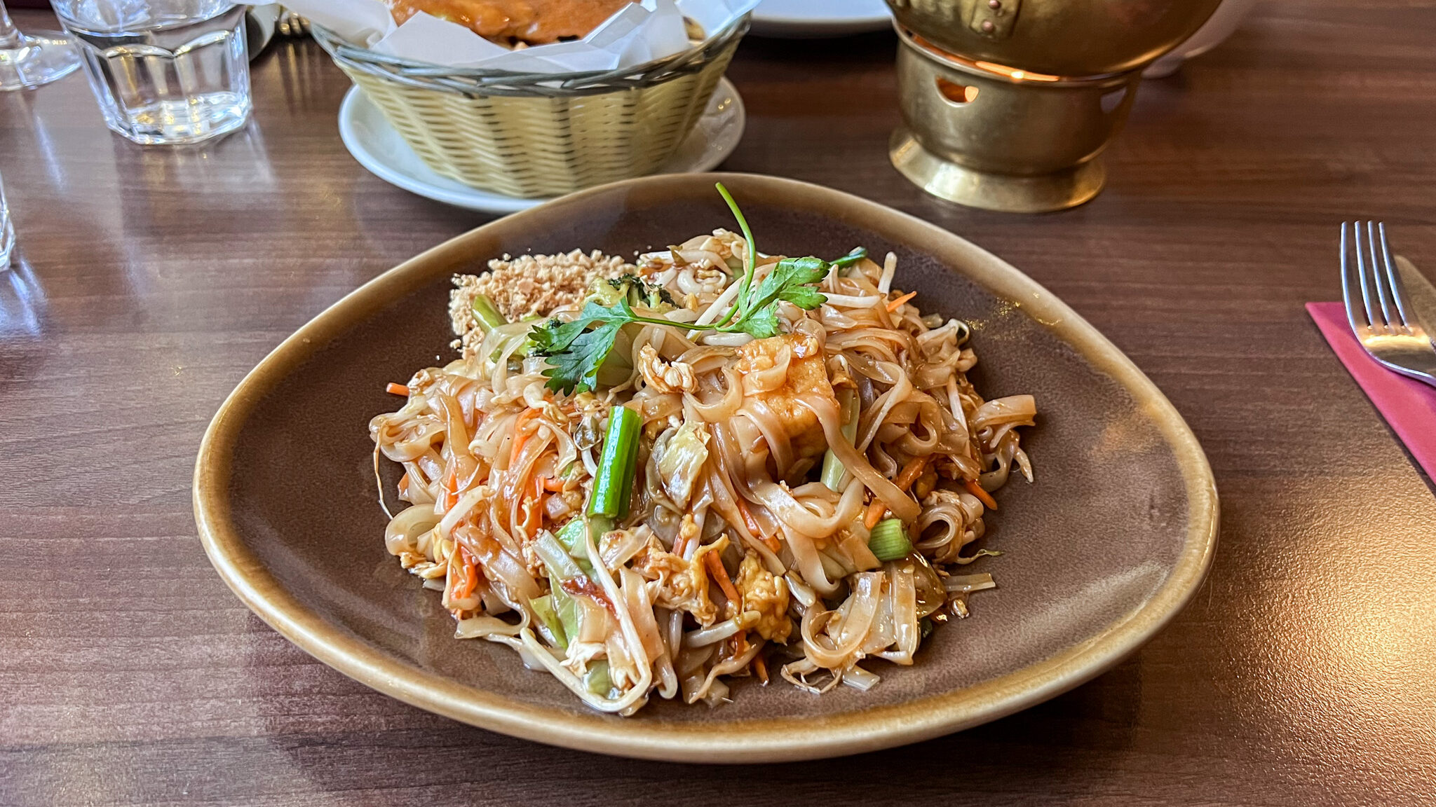Thairiffic Glasgow | Krista the Explorer Large Thai noodles dish in restaurant.