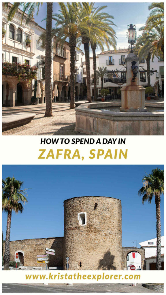 Zafra | Krista the Explorer Large plaza in town and remains of medieval walls with tower.