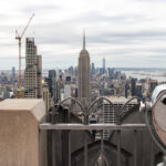 View of the Empire State Building from the Top of the Rock one day in NYC.