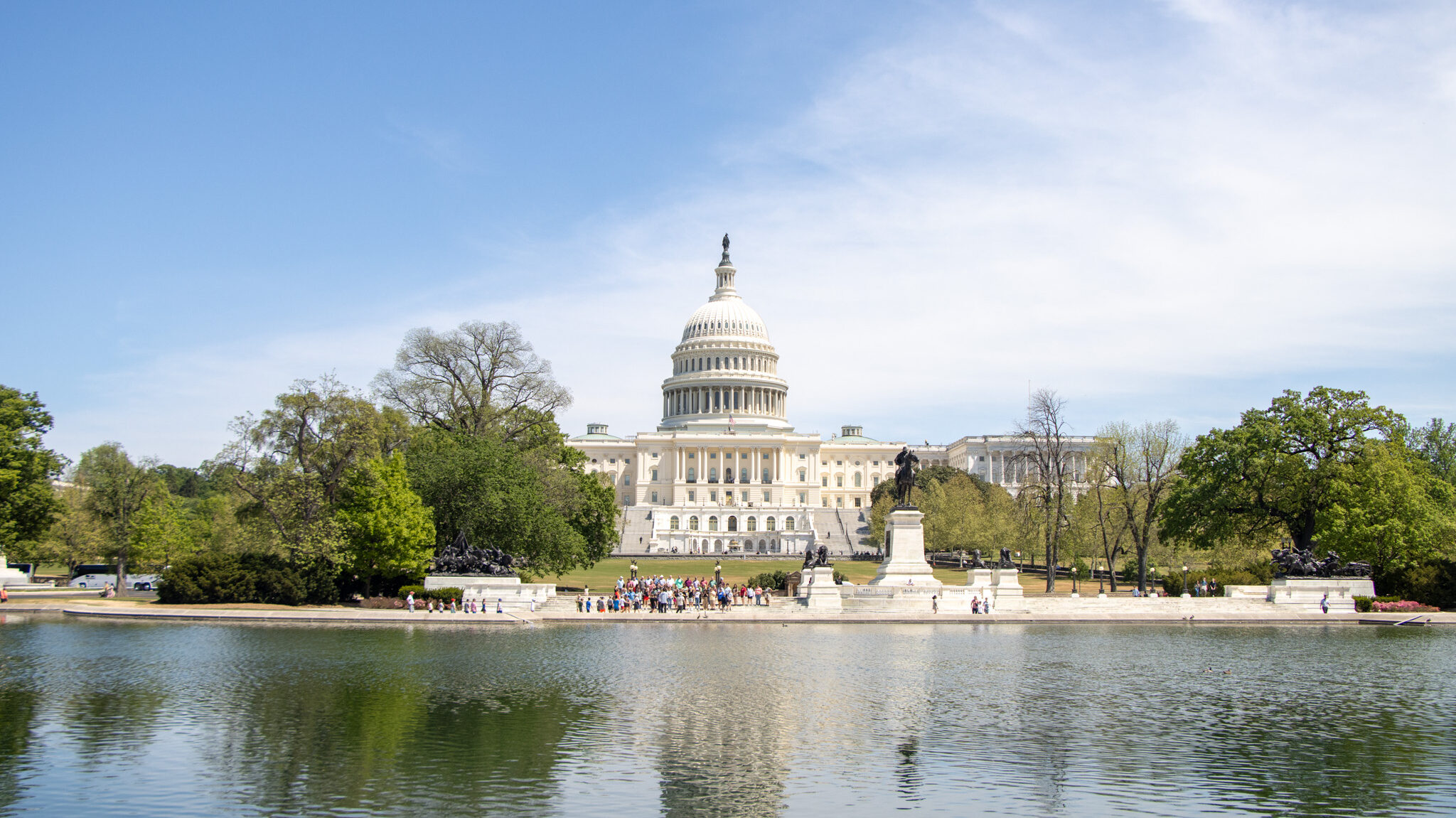 View of the Capitol Building across the water.