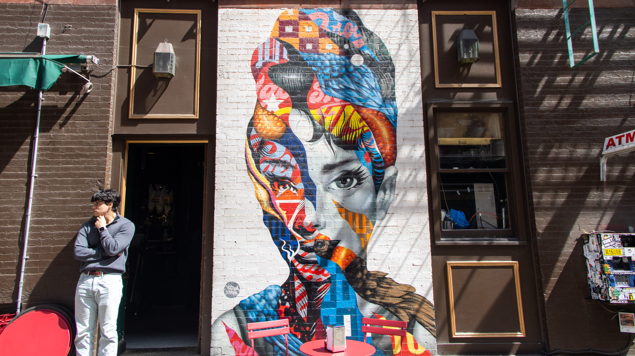 Art Lower Manhattan | Krista the Explorer Colourful street art of Audrey Hepburn.