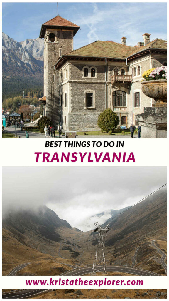 Transylvania | Krista the Explorer Castle used in Wednesday show and view of mountain road pass.