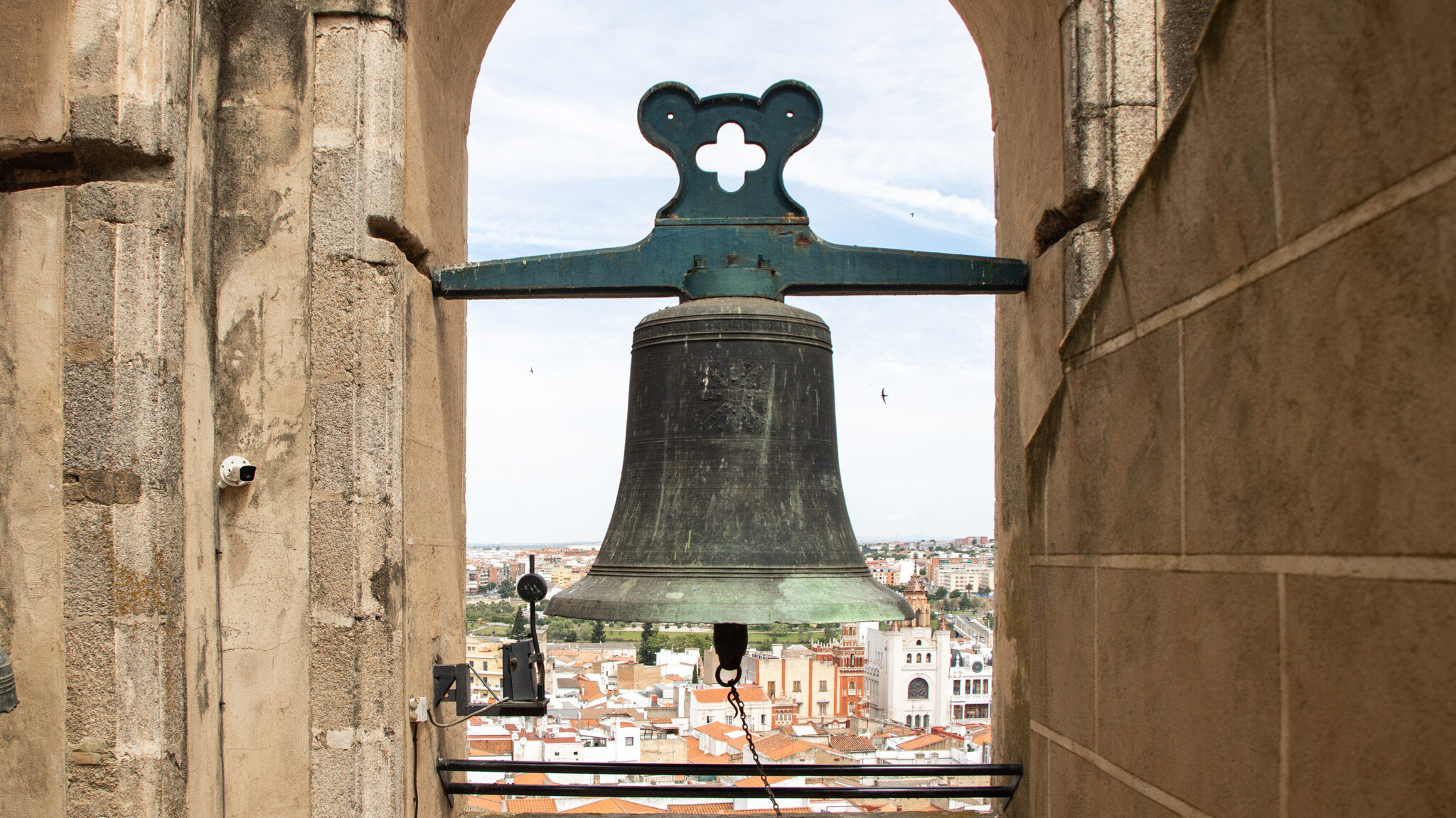 Tower Badajoz | Krista the Explorer Iron bell located inside tower of cathedral.