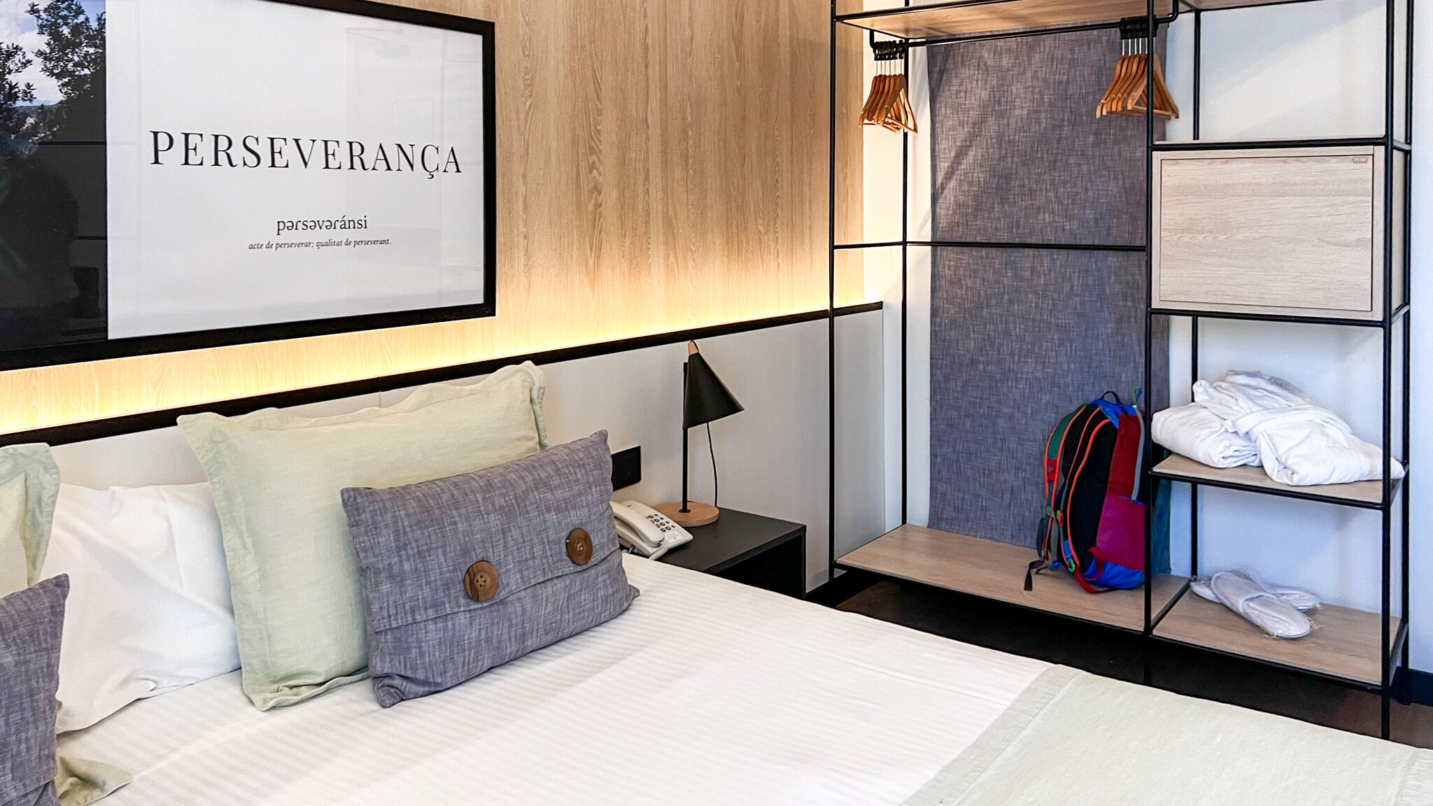 Ars Magna Bleisure Hotel Palma | Krista the Explorer Double bed in modern hotel in Palma.